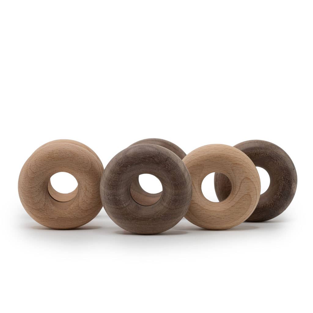 Snack bag clip natural wood donut