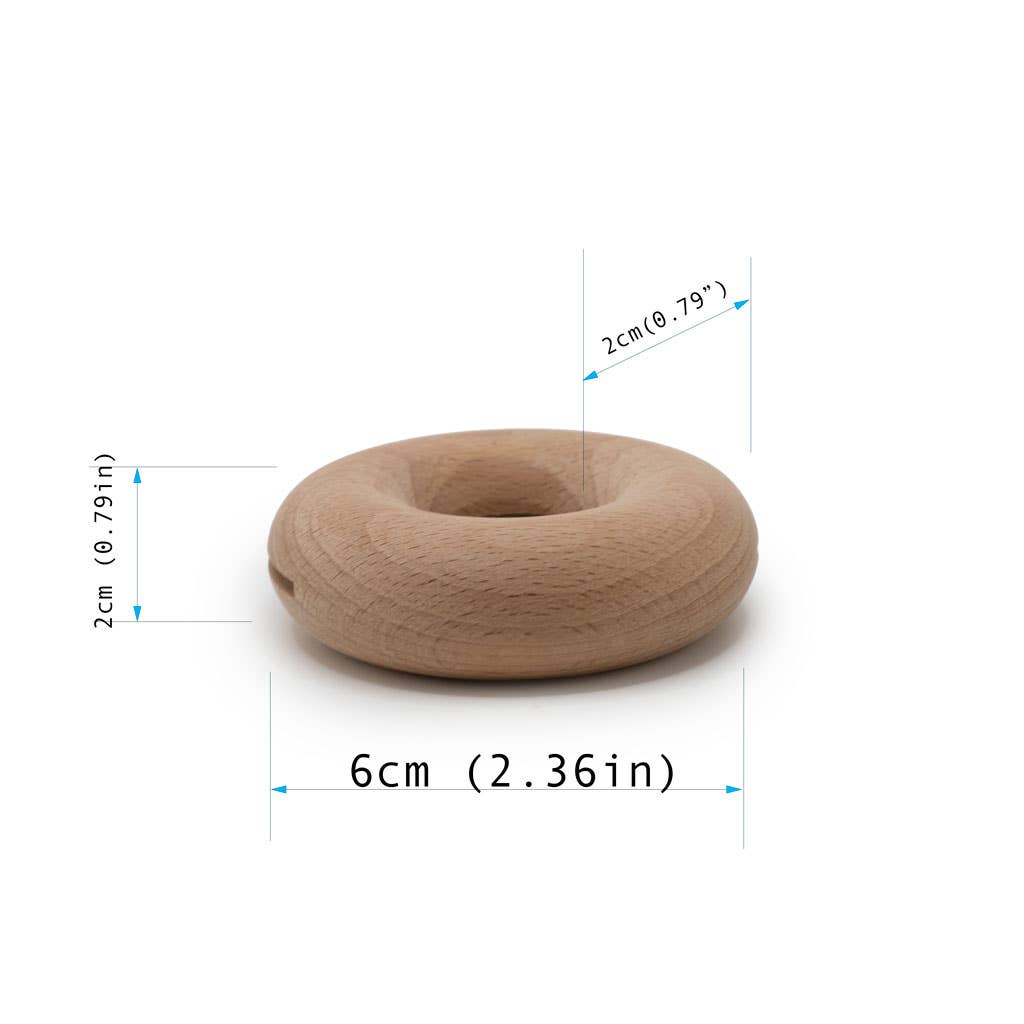 Snack bag clip natural wood donut