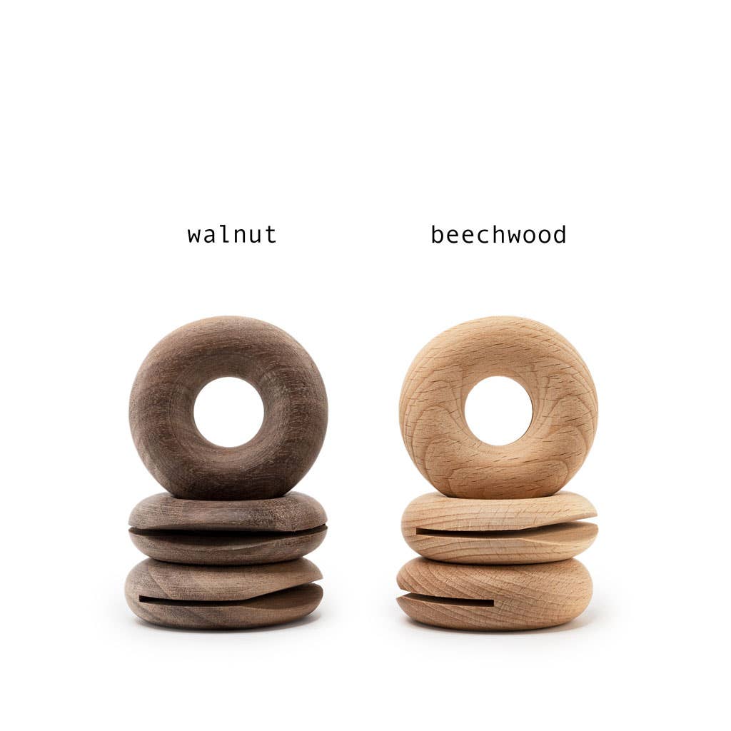 Snack bag clip natural wood donut