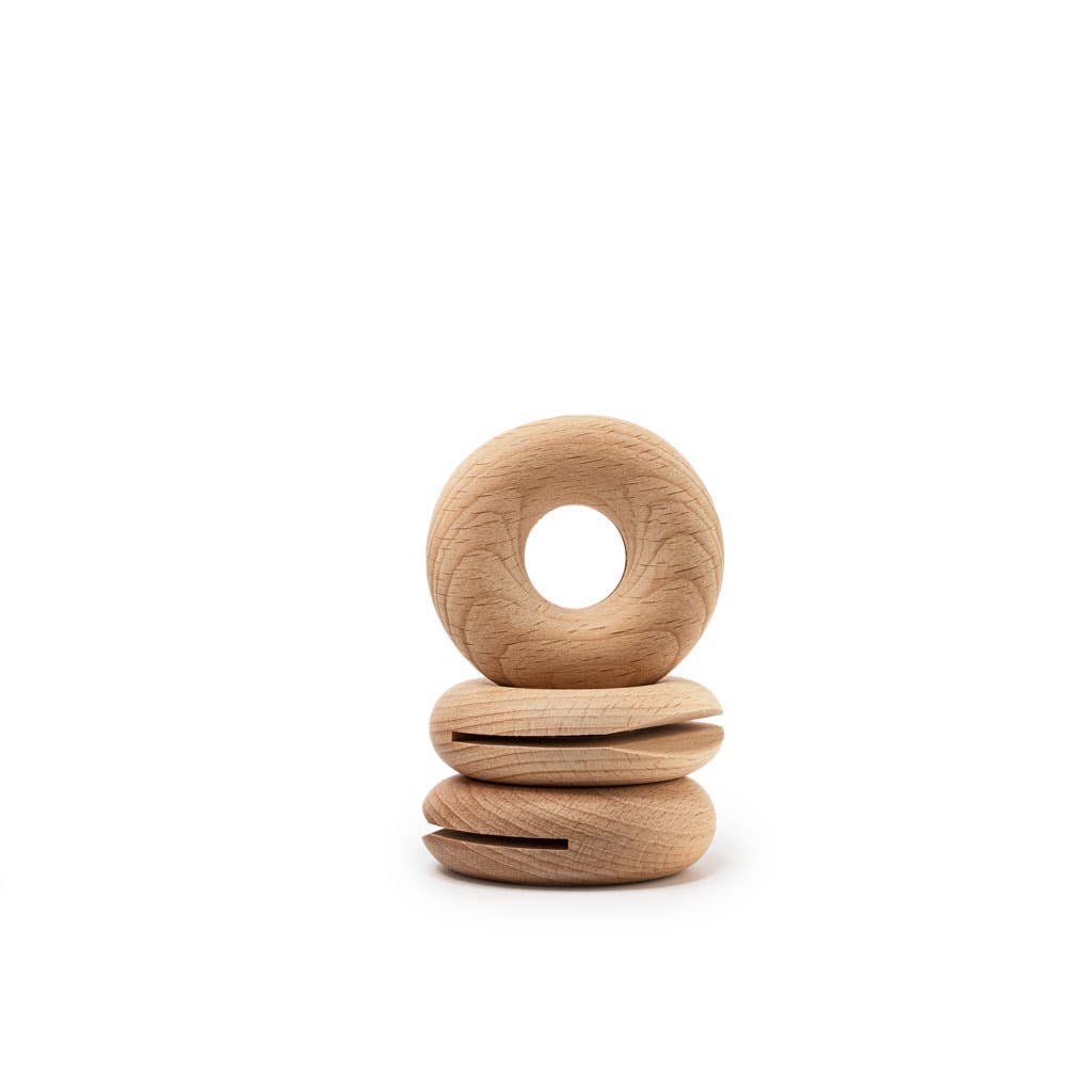 Snack bag clip natural wood donut