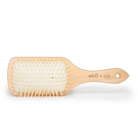 Wooden paddle hair brush